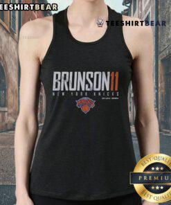 Top Jalen Brunson New York Knicks tank top featuring team colors and logo, perfect for fans and summer wear.