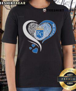 Top Kansas City Royals It's In My DNA Heart Ladies Tee featuring a stylish design for passionate Royals fans.