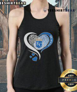 Alt Text: Kansas City Royals heart tank top featuring 'It's in my DNA' design, perfect for passionate baseball fans.
