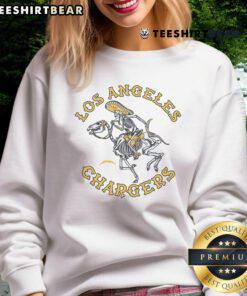 Top Los Angeles Chargers Dia De Los Muertos sweatshirt featuring vibrant colors and festive designs, perfect for fans.