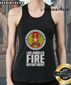 Top Los Angeles Dodgers 2025 tank top supporting wildfire victims in LA, featuring team colors and logo.