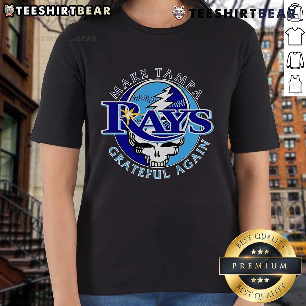 Top Make Tampa Bay Rays Grateful Again Ladies Tee featuring vibrant team colors and a stylish design for fans.