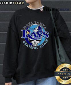 Cozy Tampa Bay Rays sweatshirt featuring 'Grateful Again' design, perfect for fans to show team spirit.