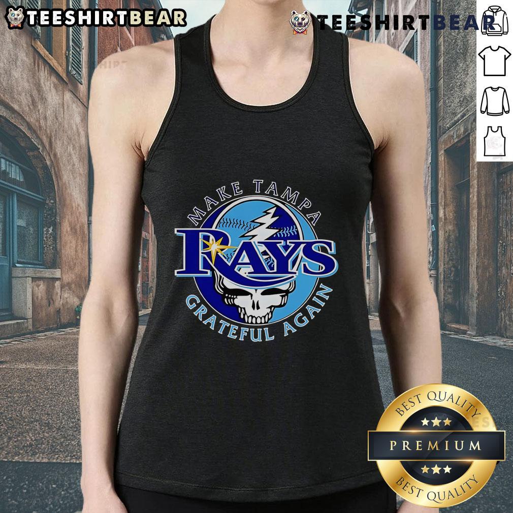 Stylish Top Make Tampa Bay Rays Grateful Again tank top featuring team colors and logo, perfect for game day wear.