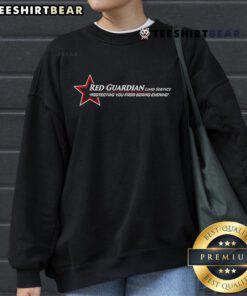 Alt Text: Top Marvel Studios Thunderbolts Red Guardian Limo Service logo on a stylish sweatshirt for fans and collectors.