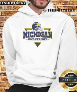 Top Michigan Wolverines football triangle helmet hoodie in navy blue, perfect for fans and game day attire.