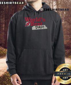 Alt Text: Top New Jersey Devils World's Best Dad Hoodie in red, featuring team logo and stylish design for proud dads.