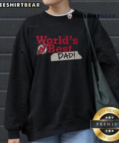 Alt Text: Top New Jersey Devils World's Best Dad Sweatshirt in red, perfect gift for sports-loving fathers and fans.