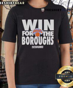 Top New York Knicks Win for the Borough 2024-2025 NBA Playoffs Ladies Tee showcasing team spirit and style.