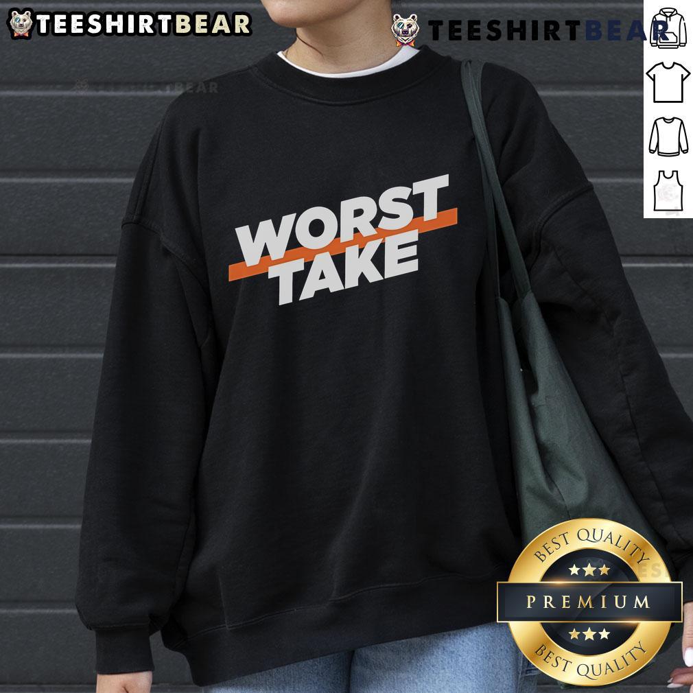 Top New York Knicks Worst Take Sweatshirt featuring bold graphics and team colors, perfect for fans and casual wear.
