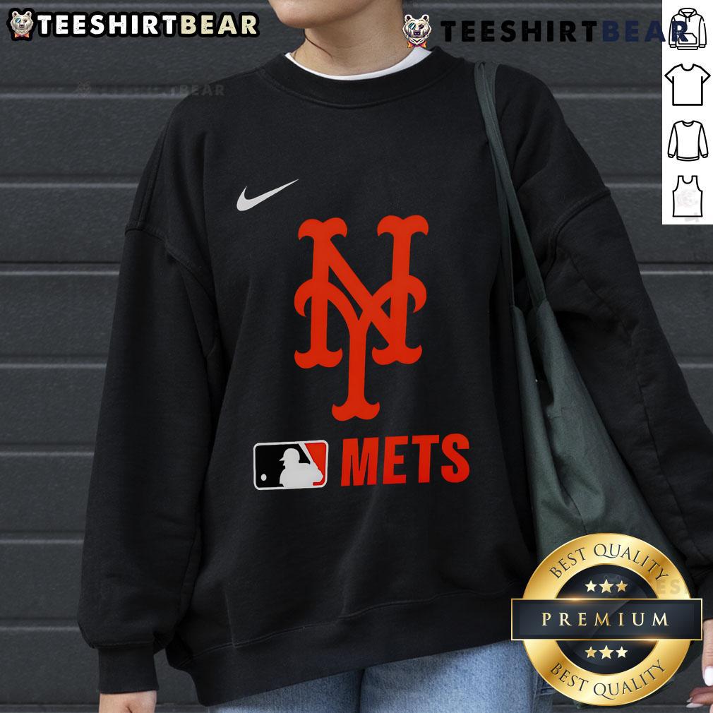 Top New York Mets Authentic Collection MLB sweatshirt in blue, featuring team logo and comfortable design for fans.