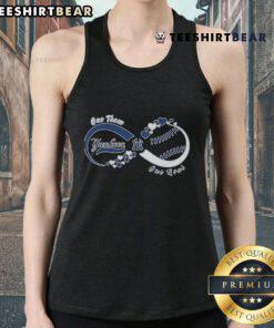 Top New York Yankees tank top featuring 'One Team. One Goal. One Love.' slogan, perfect for fans and summer wear.