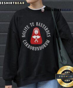 Stylish Top Nolite Te Bastardes Carborundorum sweatshirt in black, featuring bold lettering for a trendy, empowering look.