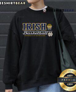 Vintage Notre Dame Fighting Irish basketball sweatshirt showcasing classic design and team colors, perfect for fans.