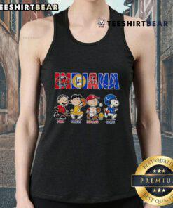 Top Peanuts characters on a tank top, showcasing Indiana sports teams: Pacers, Indians, and Colts. Perfect for fans!