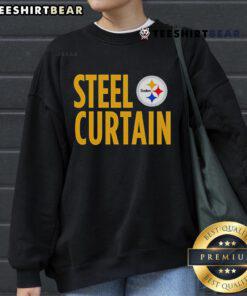 Cozy Top Pittsburgh Steelers Steel Curtain sweatshirt featuring team's logo, perfect for fans on game day.
