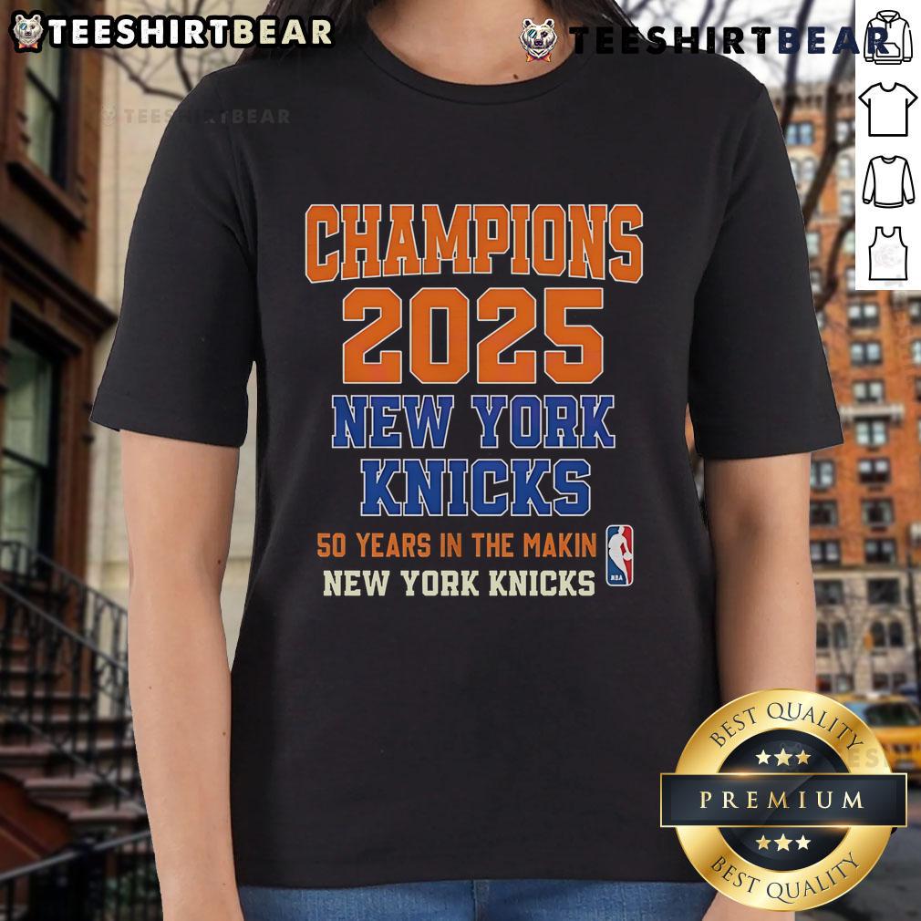 New York Knicks Champions Years in the Making ladies tee showcasing team pride and playoff spirit.