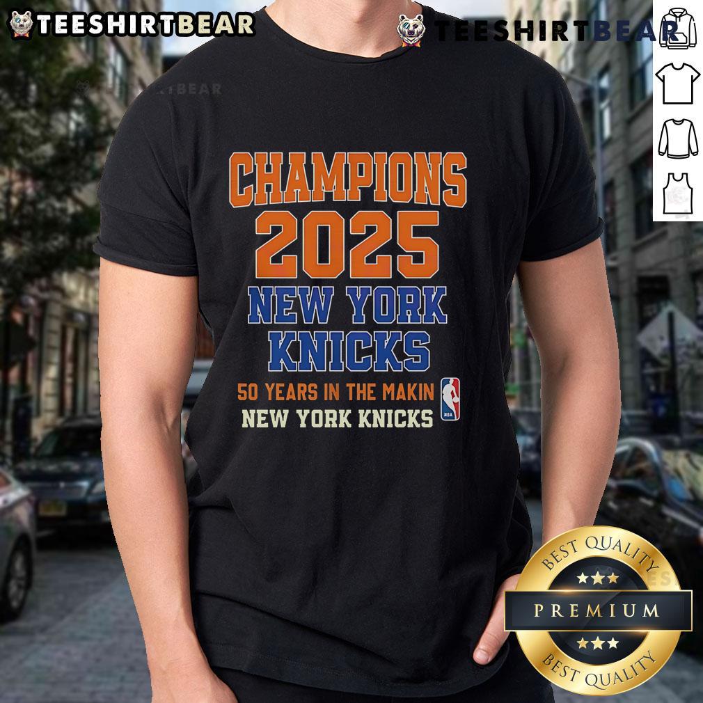Alt Text: New York Knicks Champions T-Shirt celebrating playoff victories, showcasing team pride and years of dedication.