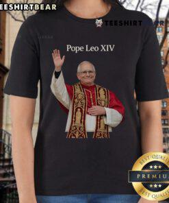 Stylish Top Pope Leo XIV Ladies Tee featuring a vibrant graphic design, perfect for fashion-forward fans of Pope Leo XIV.