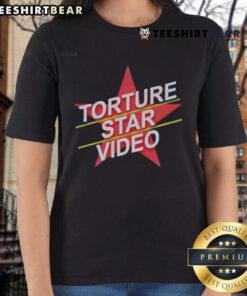 Top Puppet Combo Torture Star video ladies tee featuring unique graphic design for fans of horror gaming apparel.