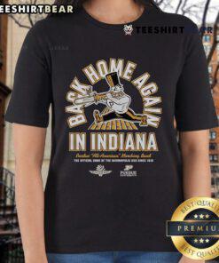 Alt Text: Purdue Boilermakers Ladies Tee featuring Back Home Again in Indiana design, perfect for fans celebrating their team spirit.