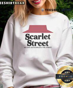 Top Scarlet Street No One Outscarlets The Street Sweatshirt in vibrant red, perfect for casual streetwear fashion.