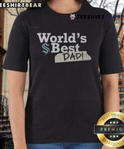 Top Seattle Kraken World's Best Dad ladies tee featuring team logo and stylish design for proud hockey dads.