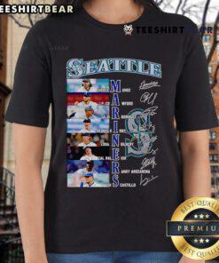 Seattle Mariners signature ladies tee featuring Andres Munoz, JP Crawford, and Julio Rodriguez for fans and collectors.