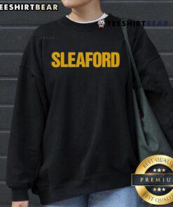 Alt Text: Top Sleaford Mods Logo Sweatshirt featuring bold graphic design, perfect for fans of the British punk duo.
