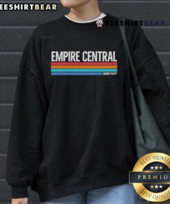 Top Snarky Puppy Empire Central logo sweatshirt featuring a playful design and vibrant colors, perfect for dog lovers.