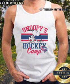 Top Snoopy Calgary Flames Camp Snoopy NHL tank top featuring iconic Snoopy design for hockey fans.