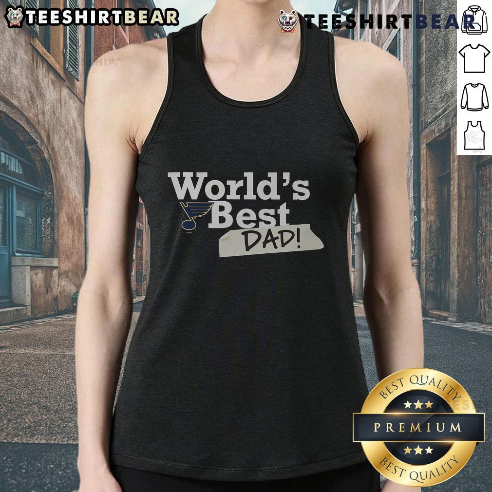 Top St. Louis Blues World's Best Dad Tank Top in vibrant blue, perfect for proud hockey dads and casual summer wear.