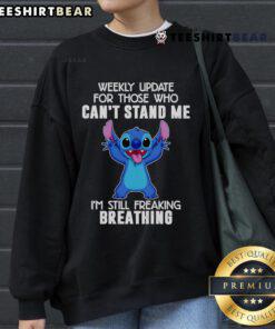 Cozy sweatshirt with 'Im Still Freaking Breathing' print, perfect for fans of the Top Stitch Weekly Update.