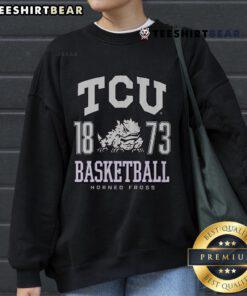 Alt Text: Top TCU Horned Frogs basketball sweatshirt featuring team colors and logo, perfect for fans and game day wear.