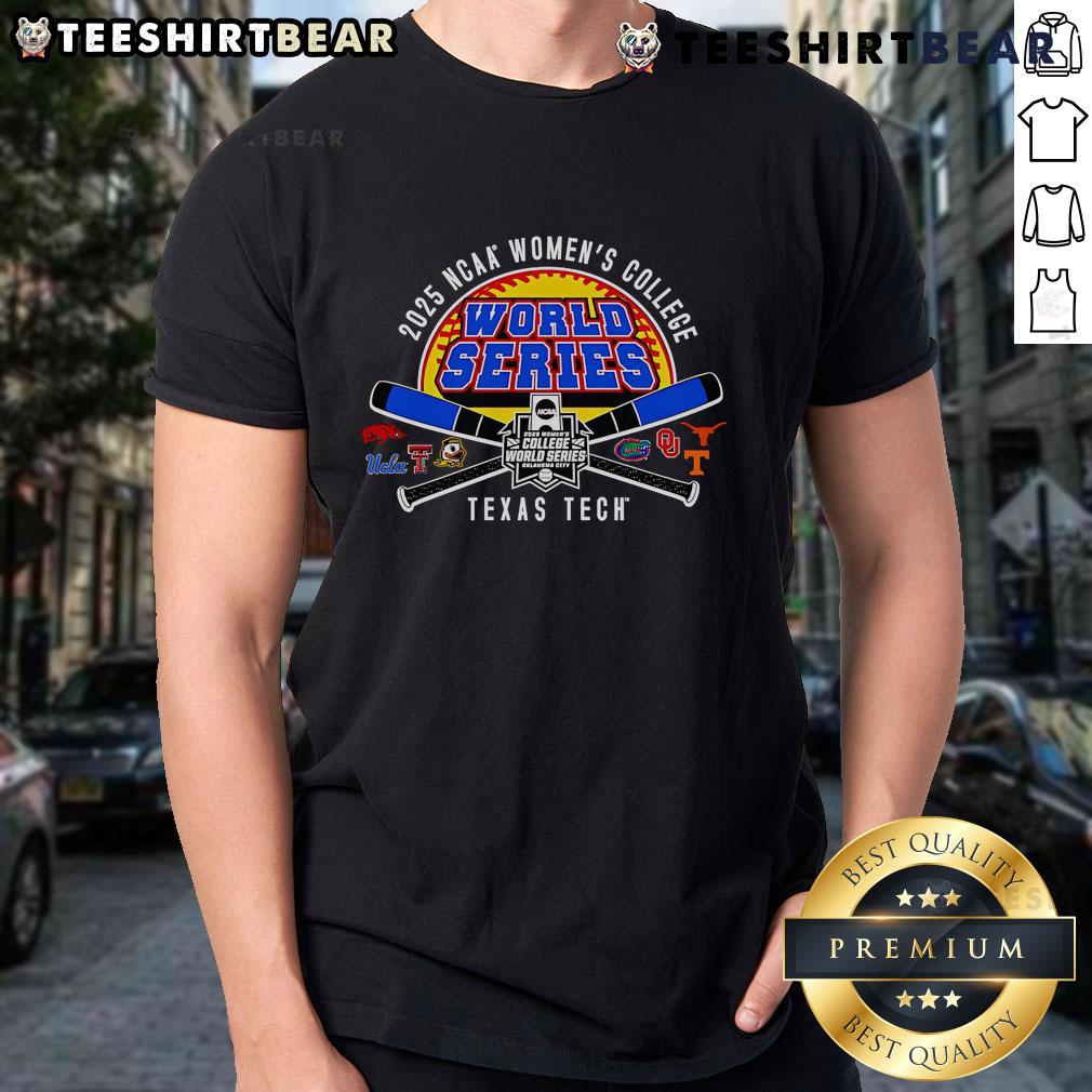 Top Texas Tech 2025 Softball College World Series Cross Bats T-Shirt featuring vibrant graphics and team colors.