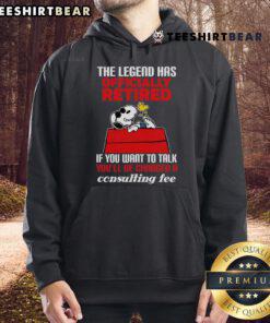 Top The Legend Has Officially Retired hoodie design featuring bold text and a modern style, perfect for fans.