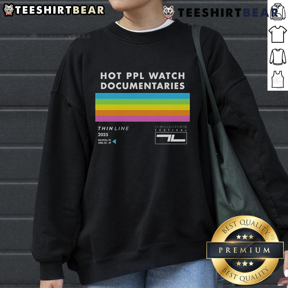 Stylish sweatshirt for Top Thin Line Fest 2025, Denton TX, featuring documentary themes, April 23-27.