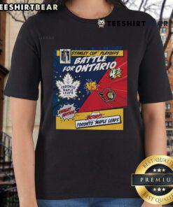 Top Toronto Maple Leafs vs Ottawa Senators 2025 Stanley Cup Playoffs Rivalry comic pop ladies tee featuring vibrant graphics.