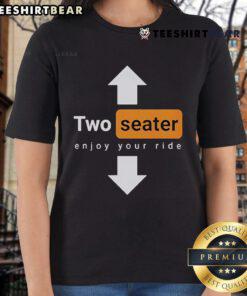 Top Two Seater Enjoy Your Ride logo on a stylish ladies tee, perfect for casual outings and trendy fashion.