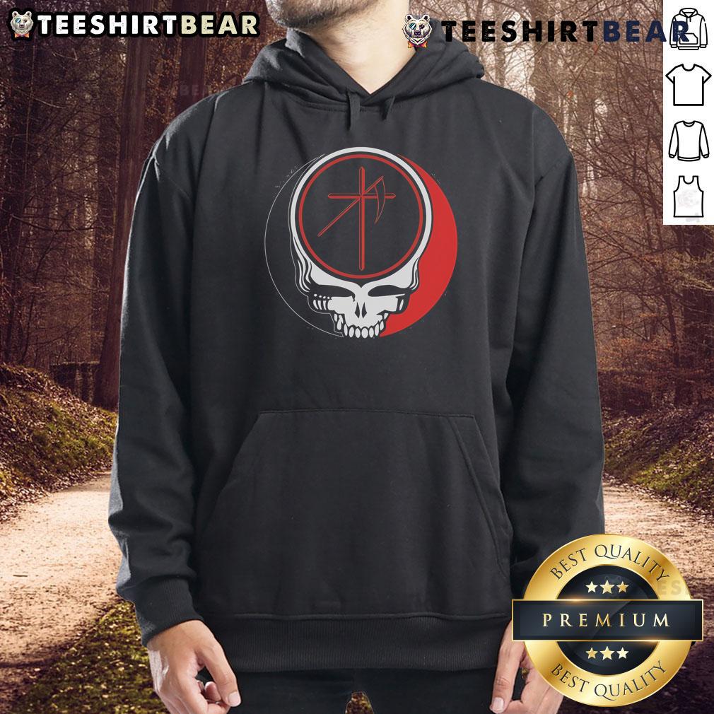 Top Uniform Dead Skull Hoodie featuring a striking skull graphic on a stylish black background, perfect for casual wear.