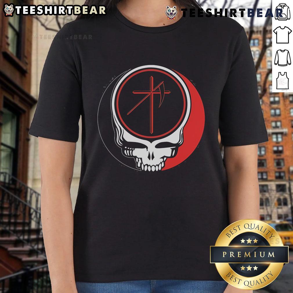 Top Uniform Dead Skull Ladies Tee featuring a stylish skull graphic on a comfortable women's t-shirt.