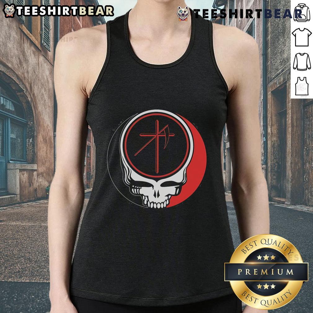 Stylish top uniform dead skull tank top featuring a bold skull design, perfect for edgy fashion lovers.