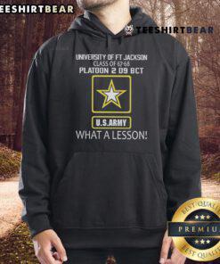 Class of '67-'68 Platoon 2 D9 BCT US Army hoodie from Top University of Ft Jackson, showcasing military pride and heritage.