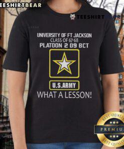 Top University of Ft. Jackson Class of '67-'68, Platoon 2, D9 BCT US Army, commemorative ladies tee design.