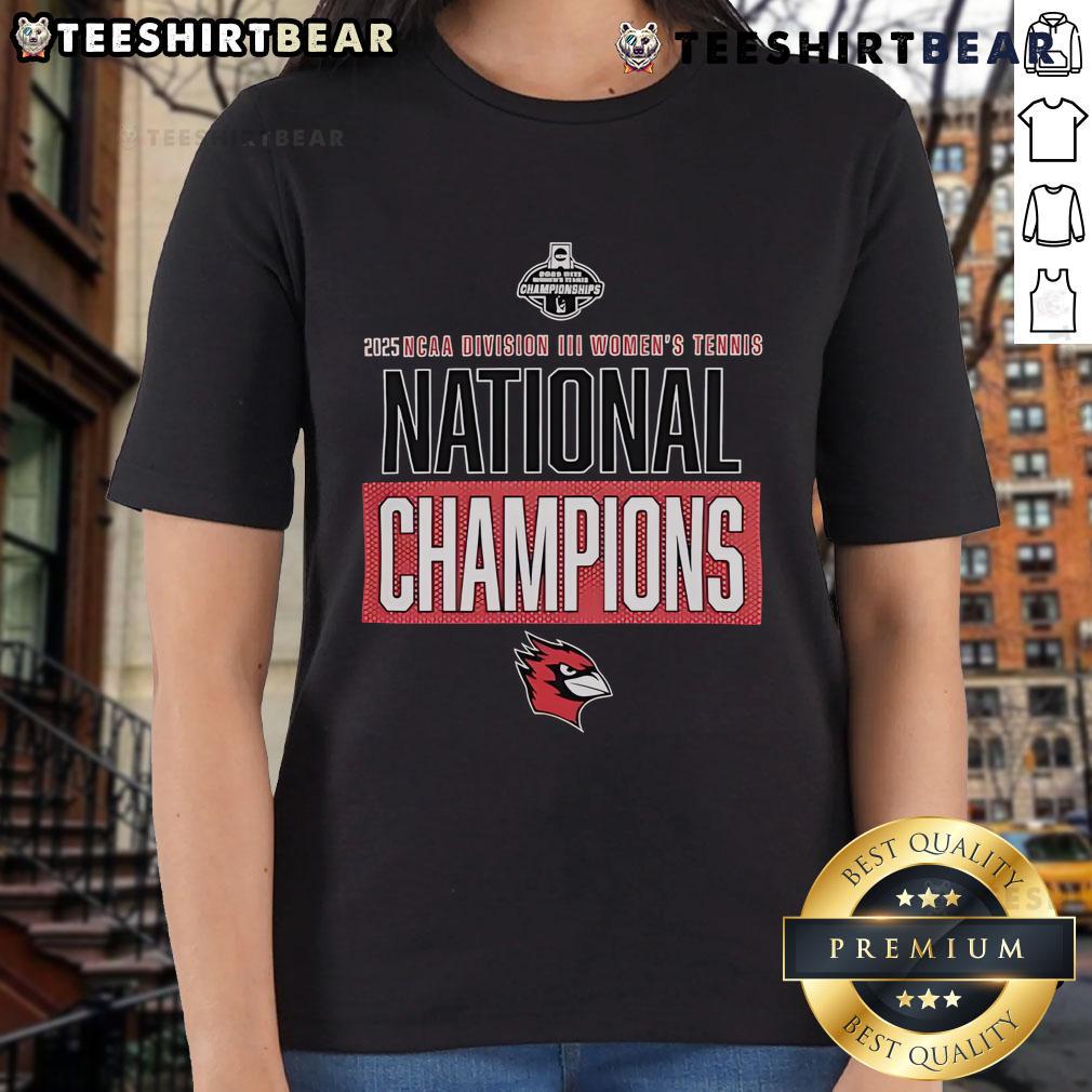 Top Wesleyan Cardinals 2025 NCAA Division III Women's Tennis National Champions Ladies Tee showcasing team pride.