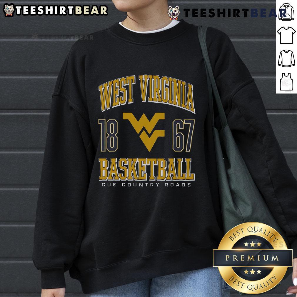 Top West Virginia Mountaineers Basketball 1867 Sweatshirt in navy blue, featuring team logo and stylish design.