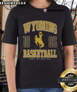 Top Wyoming Cowboys Basketball 1886 Ladies Tee featuring vibrant team colors and a stylish design for fans.
