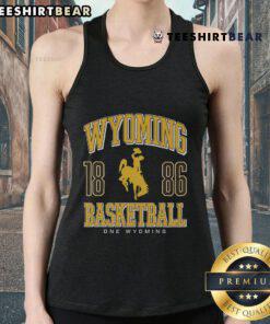 Alt Text: Top Wyoming Cowboys Basketball 1886 Tank Top featuring team logo and vintage design for sports fans.