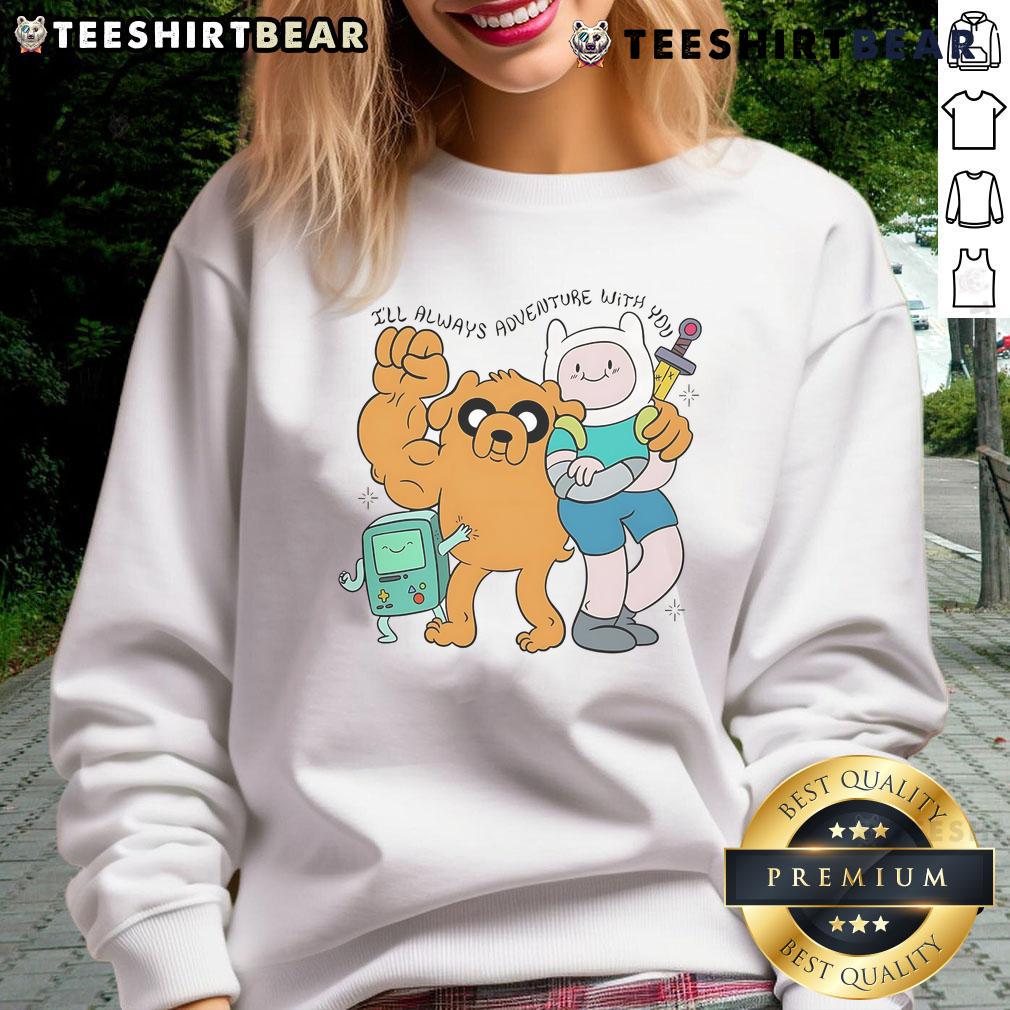 Cozy 'Awesome Adventure Time I'll Always Adventure With You' sweatshirt showcasing vibrant graphics and a comfortable fit.