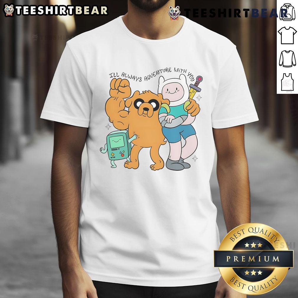 Awesome Adventure Time 'I'll Always Adventure With You' T-Shirt featuring vibrant colors and playful design for fans.